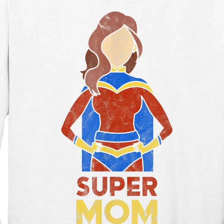 Super Mom Wo Mothers Day Gift from Son Mommy Mama Tall Long Sleeve T-Shirt