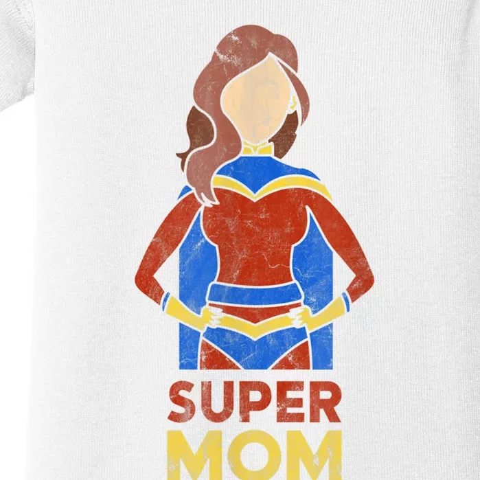 Super Mom Wo Mothers Day Gift from Son Mommy Mama Baby Bodysuit