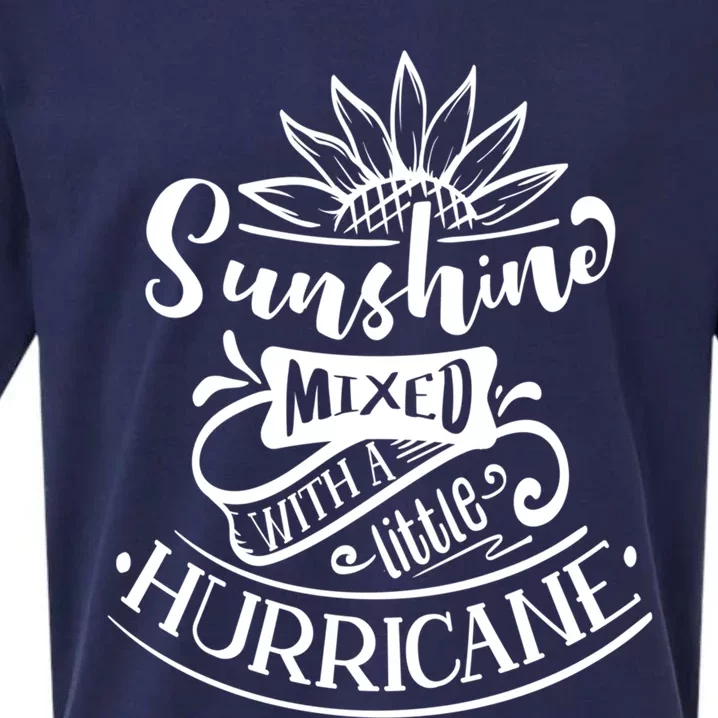 Sunshine Mixed With A Little Hurricane Funny Gift Sueded Cloud Jersey T-Shirt