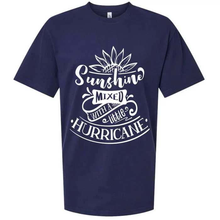 Sunshine Mixed With A Little Hurricane Funny Gift Sueded Cloud Jersey T-Shirt