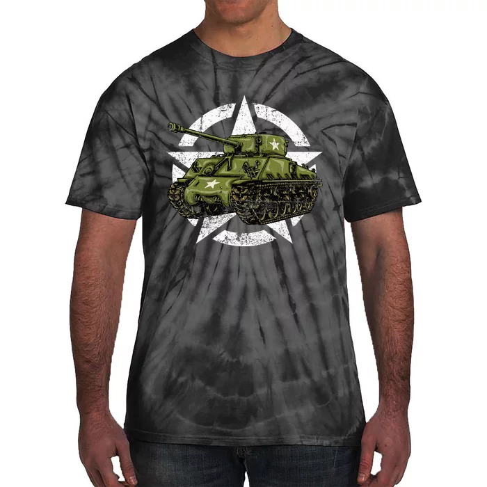 Sherman M4 World War 2 Army Tank Vintage Tank A Military Tie-Dye T-Shirt