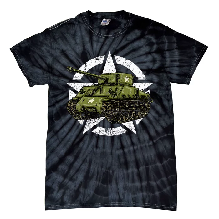 Sherman M4 World War 2 Army Tank Vintage Tank A Military Tie-Dye T-Shirt