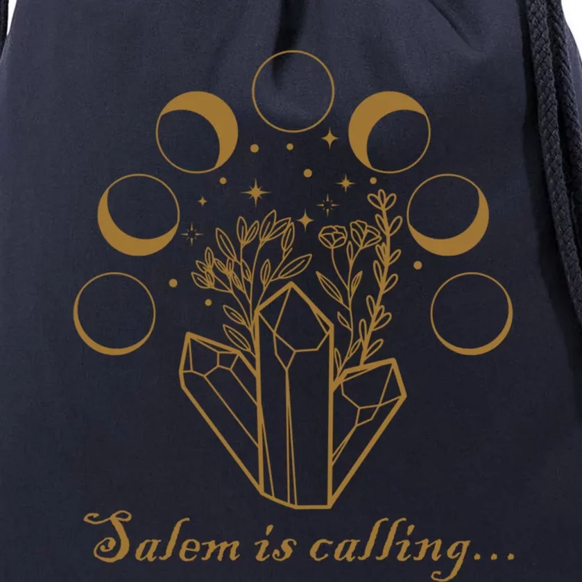 Salem Ma Witch Trials 1692 Moon Phase Crystals Witchcraft Gift Drawstring Bag