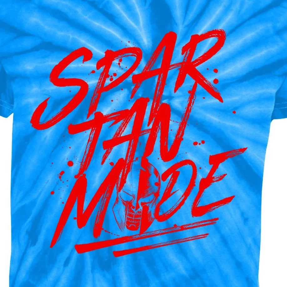 Spartan Mode Workout Gladiator Beast Gym Quote Gift Kids Tie-Dye T-Shirt