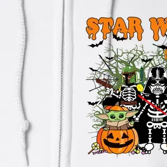 Star Movie Wars Halloween Darth Skeleton Halloween Family Full Zip Hoodie