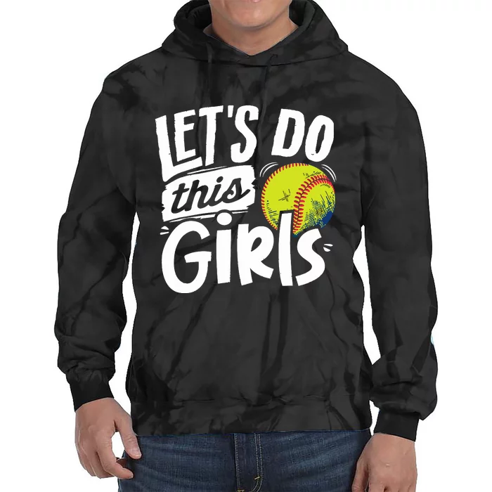 Softball Mom Women Girl Softball Lover Tie Dye Hoodie