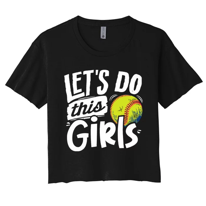 Softball Mom Women Girl Softball Lover Women's Crop Top Tee