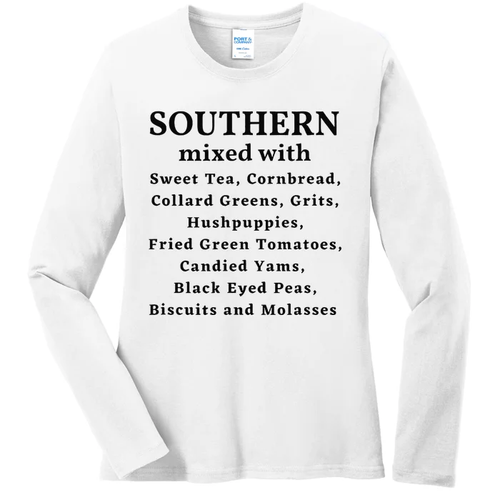 Southern Mixed With... Ladies Long Sleeve Shirt