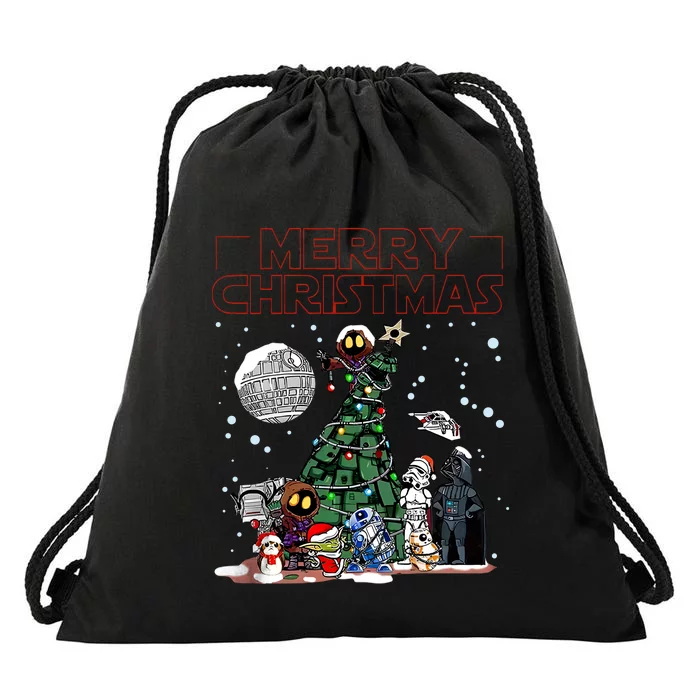 Star Movie Wars Christmas Merry Christmas Drawstring Bag