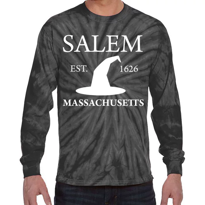 Salem Massachusetts Witch Gift Tie-Dye Long Sleeve Shirt