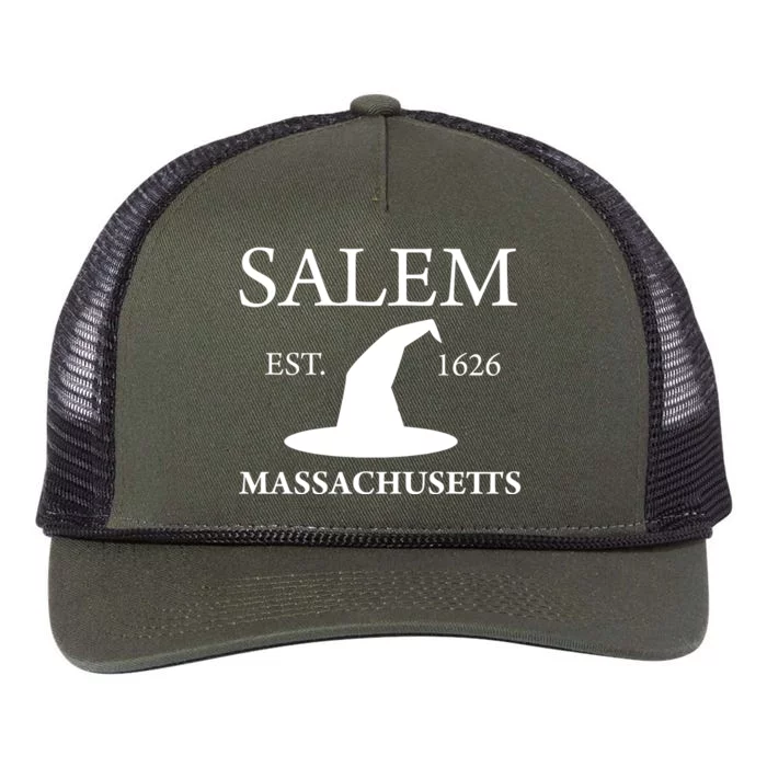 Salem Massachusetts Witch Gift Retro Rope Trucker Hat Cap