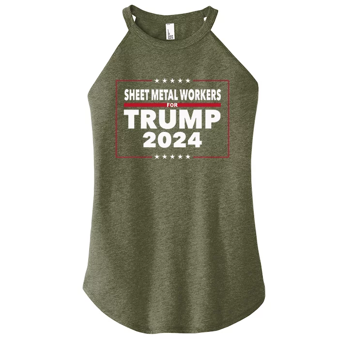 Sheet Metal Workers For Trump 2024 President Women’s Perfect Tri Rocker Tank