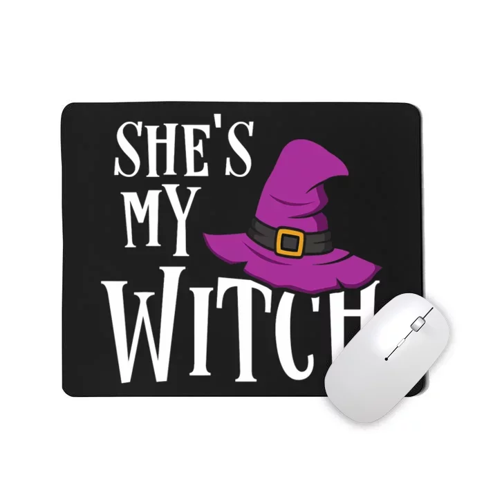 Shes My Witch Funny Matching Halloween Costume Couple Mousepad