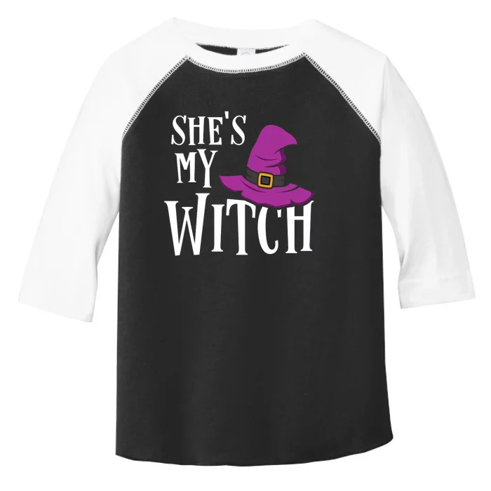 Shes My Witch Funny Matching Halloween Costume Couple Toddler Fine Jersey T-Shirt