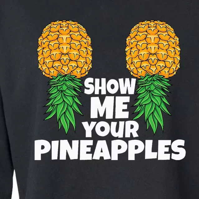 Show Me Your Pineapples Swinger Upside Down Pineapple Men Cropped Pullover Crew