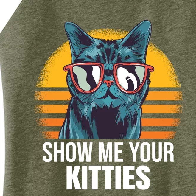 Show Me Your Kitties Cat Kitty Great Gift Women’s Perfect Tri Rocker Tank