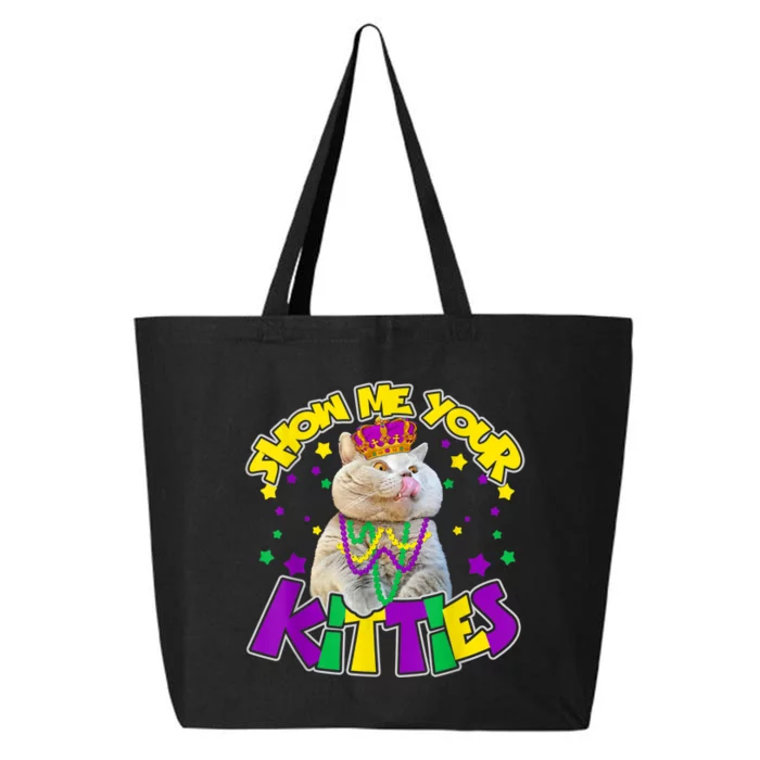 Show Me Your Kitties Mardi Gras Party Cat 25L Jumbo Tote