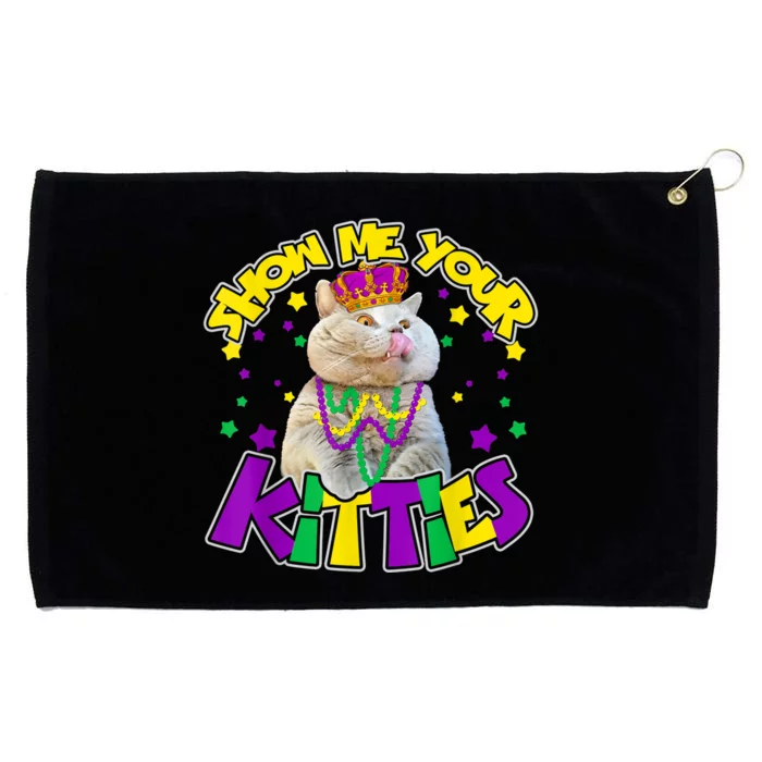 Show Me Your Kitties Mardi Gras Party Cat Grommeted Golf Towel