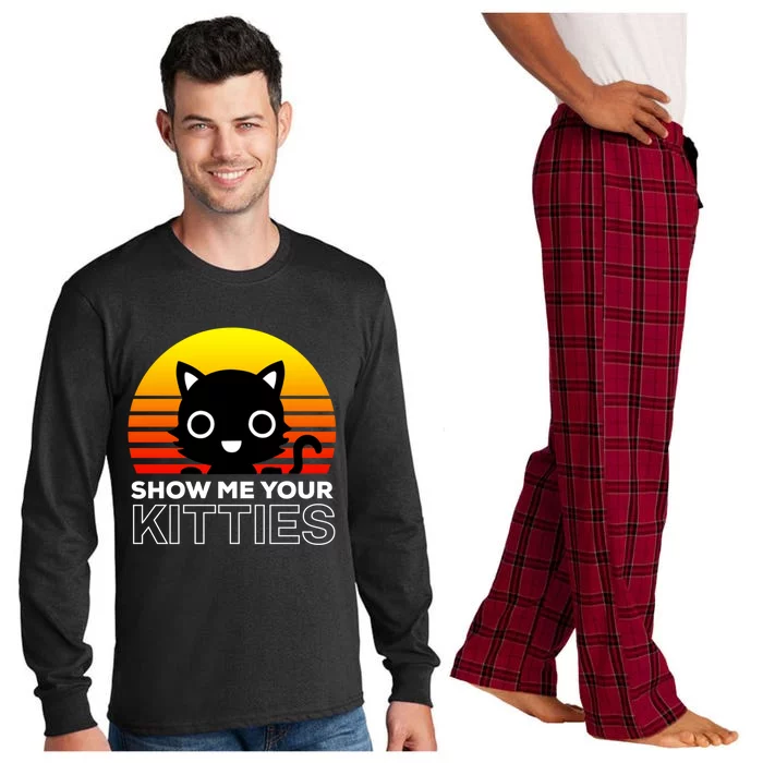 Show Me Your Kitties / Retro And Vintage Cats And Kitties Gift Long Sleeve Pajama Set