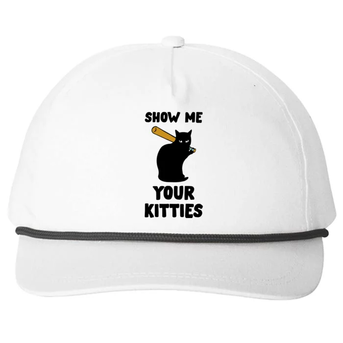 Show Me Your Kitties Cat Lover Retro Vintage Gift Great Gift Snapback Five-Panel Rope Hat