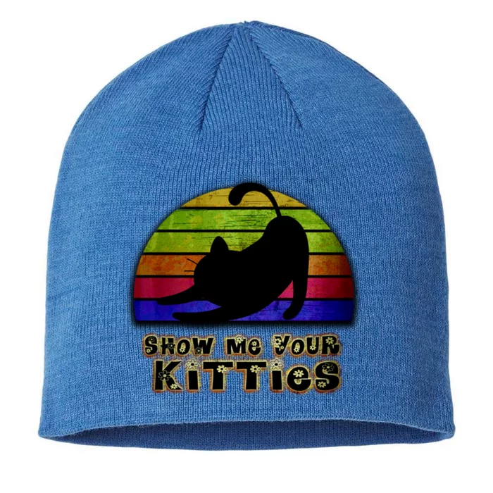 Show Me Your Kitties Funny Kitten Cat Love Retro Vintage Gift 8 1/2in Sustainable Knit Beanie