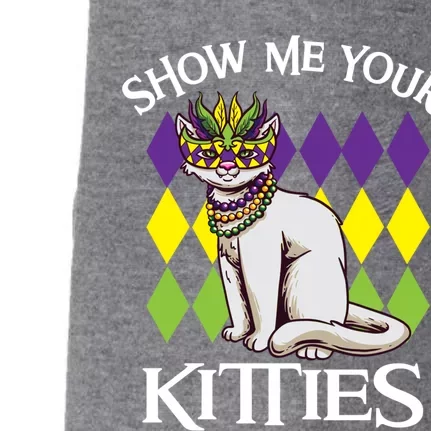 Show Me Your Kitties Funny Mardi Gras Gift Doggie 3-End Fleece Hoodie