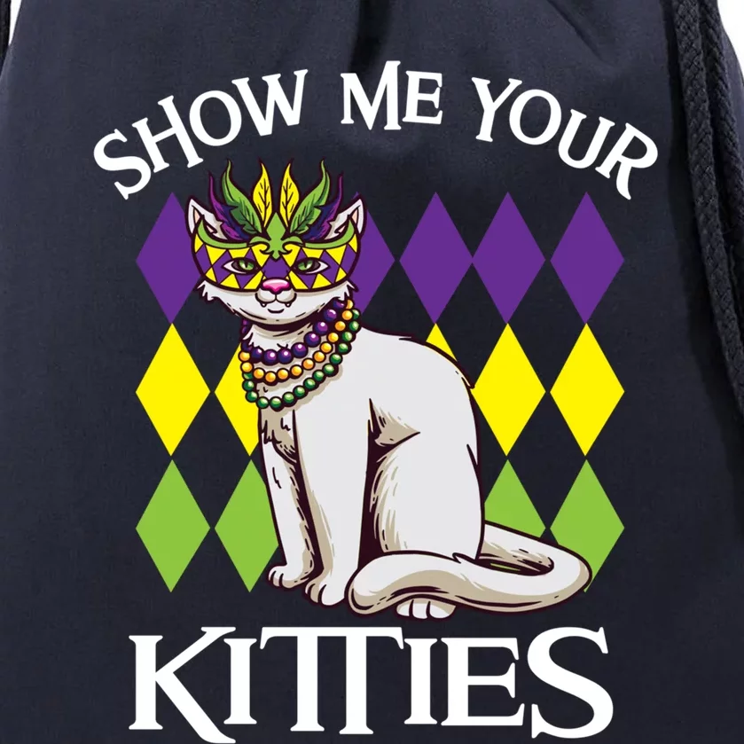 Show Me Your Kitties Funny Mardi Gras Gift Drawstring Bag