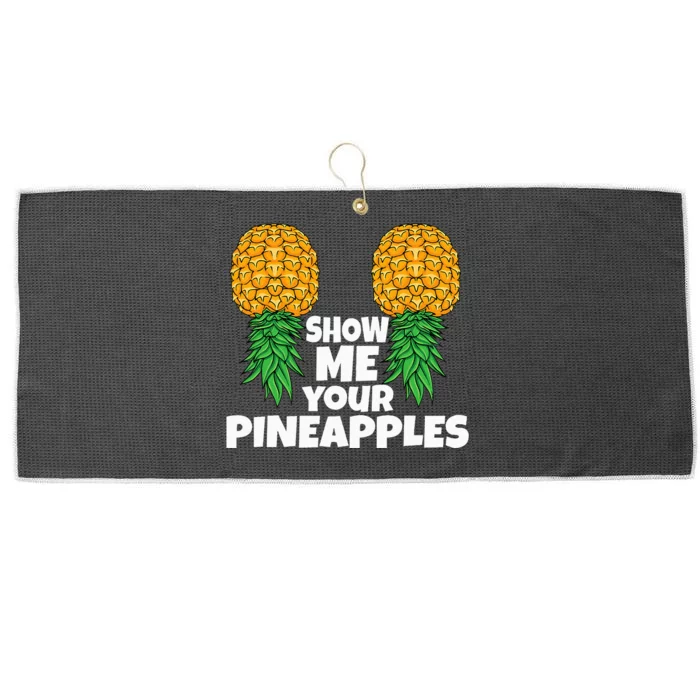 Show Me Your Pineapples Swinger Upside Down Pineapple Large Microfiber Waffle Golf Towel