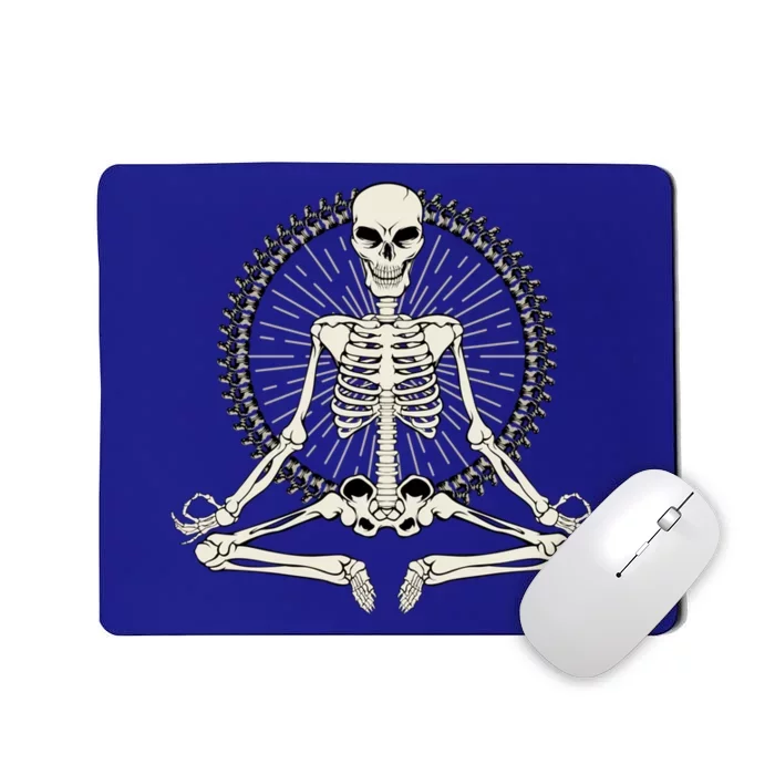 Skeleton Meditating Yoga Namaste 7 Chakras Spooky Halloween Gift Mousepad