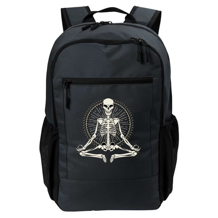 Skeleton Meditating Yoga Namaste 7 Chakras Spooky Halloween Gift Daily Commute Backpack