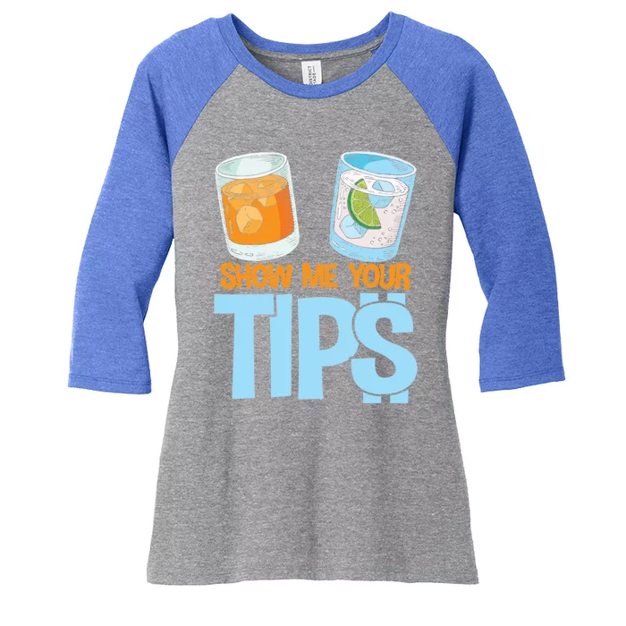 Show Me Your Tips Cute Gift Women's Tri-Blend 3/4-Sleeve Raglan Shirt