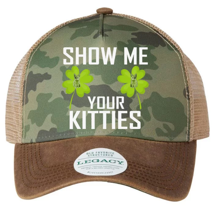 Show Me Your Kitties St Patrick's Day Cat Lovers Shamrock Legacy Tie Dye Trucker Hat