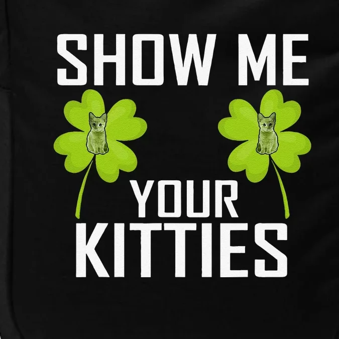 Show Me Your Kitties St Patrick's Day Cat Lovers Shamrock Impact Tech Backpack