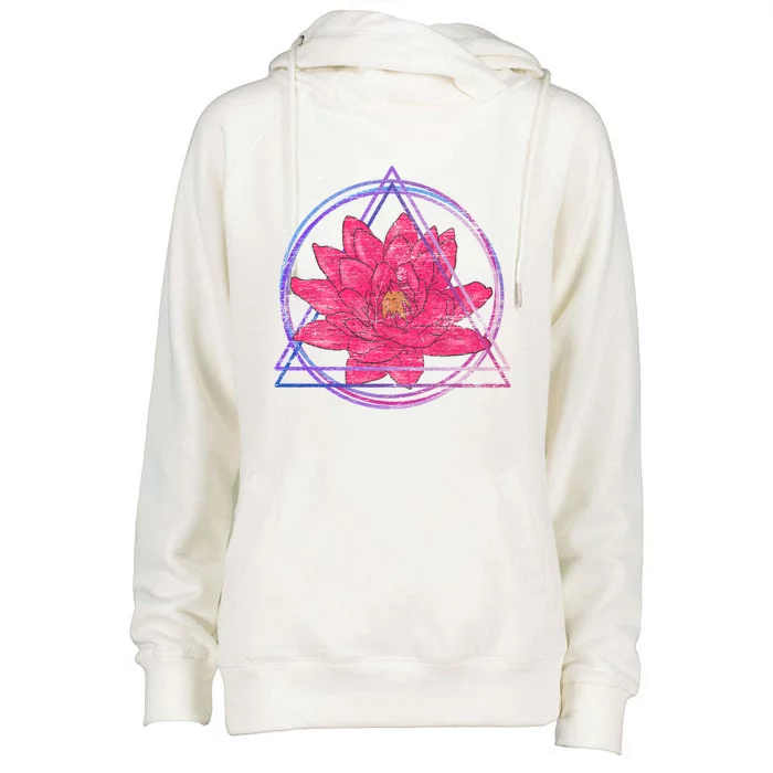 Spiritual Meditation Yoga Lotus Flower Gift Womens Funnel Neck Pullover Hood