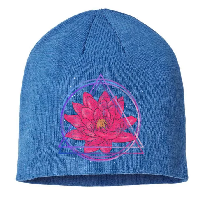 Spiritual Meditation Yoga Lotus Flower Gift 8 1/2in Sustainable Knit Beanie