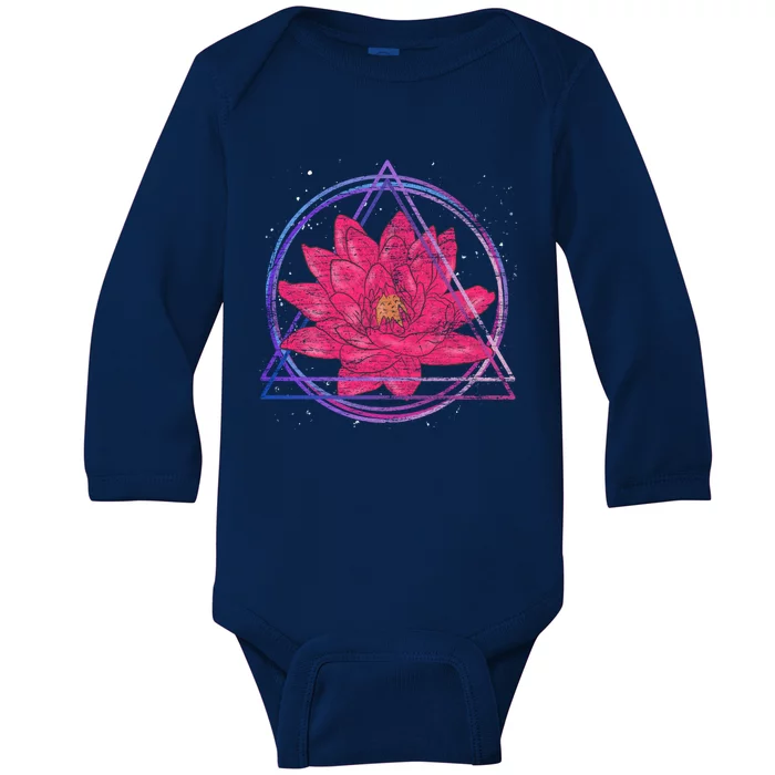 Spiritual Meditation Yoga Lotus Flower Gift Baby Long Sleeve Bodysuit