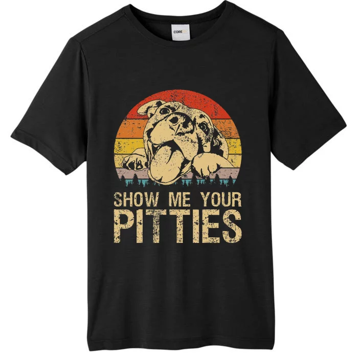 Show Me Your Pitties Funny Pitbull Dog Lovers Retro Vintage ChromaSoft Performance T-Shirt