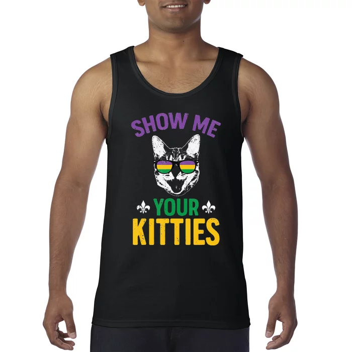 Show Me Your Kitties Funny Mardi Gras Carnival Tank Top