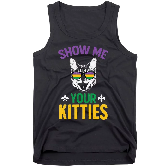 Show Me Your Kitties Funny Mardi Gras Carnival Tank Top