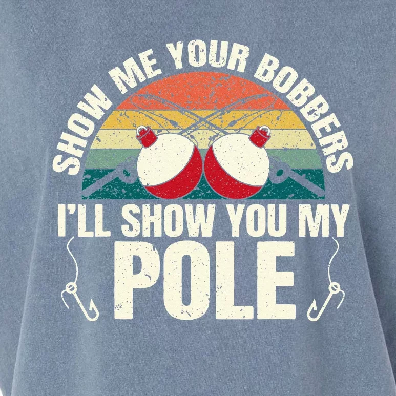 Show Me Your Bobbers for a Adult Humor Funny Fishing Gag Garment-Dyed Women's Muscle Tee