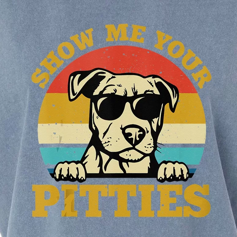 Show Me Your Pitties Funny Pitbull Dog Lovers Wo Garment-Dyed Women's Muscle Tee