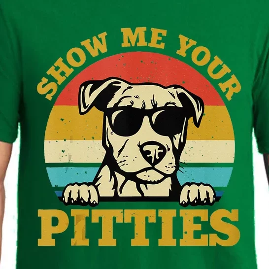 Show Me Your Pitties Funny Pitbull Dog Lovers Wo Pajama Set