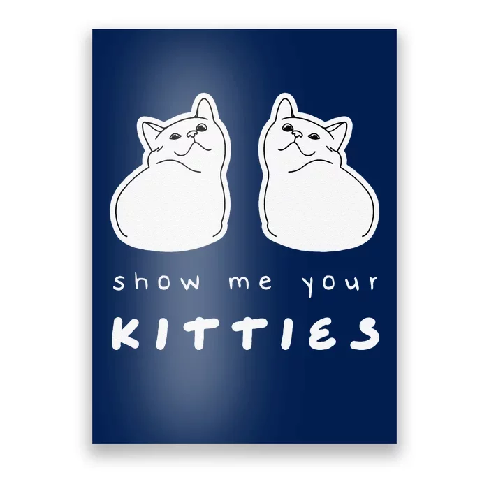 Show Me Your Kitties Cat Bra Costume Funny Cat Lover Pun Poster