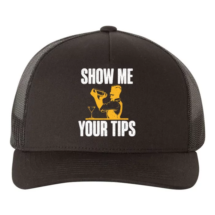 Show Me Your Tips Funny Bartender Yupoong Adult 5-Panel Trucker Hat