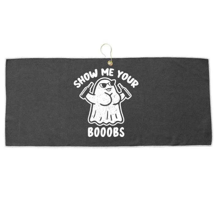 Show Me Your Booobs Funny Dumb Ghost Large Microfiber Waffle Golf Towel