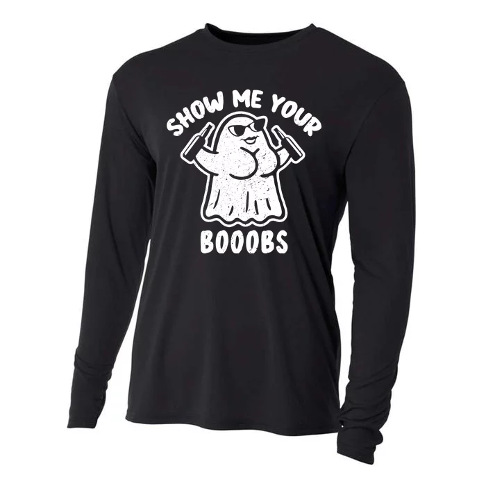 Show Me Your Booobs Funny Dumb Ghost Cooling Performance Long Sleeve Crew