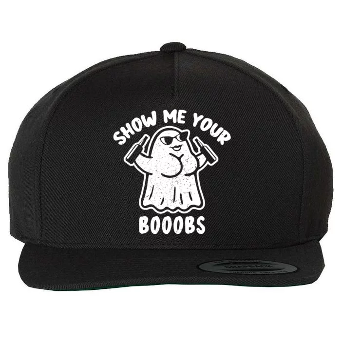 Show Me Your Booobs Funny Dumb Ghost Wool Snapback Cap