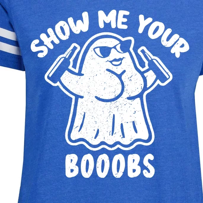 Show Me Your Booobs Funny Dumb Ghost Enza Ladies Jersey Football T-Shirt