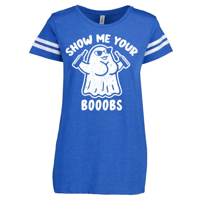 Show Me Your Booobs Funny Dumb Ghost Enza Ladies Jersey Football T-Shirt