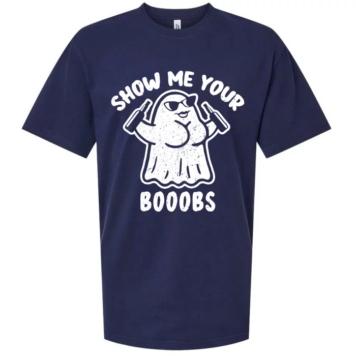 Show Me Your Booobs Funny Dumb Ghost Sueded Cloud Jersey T-Shirt